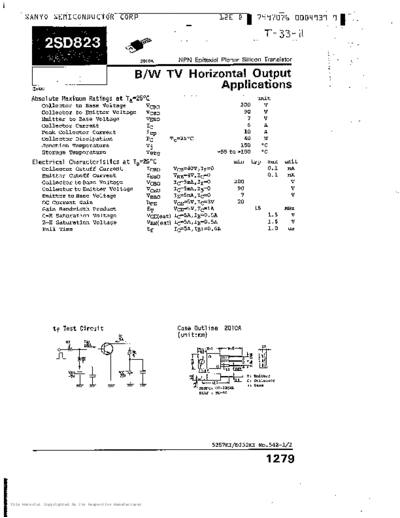 Sanyo 2sd823  . Electronic Components Datasheets Active components Transistors Sanyo 2sd823.pdf