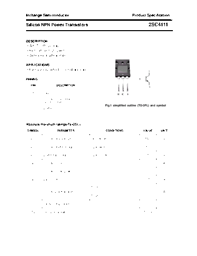 Inchange Semiconductor 2sc4111  . Electronic Components Datasheets Active components Transistors Inchange Semiconductor 2sc4111.pdf