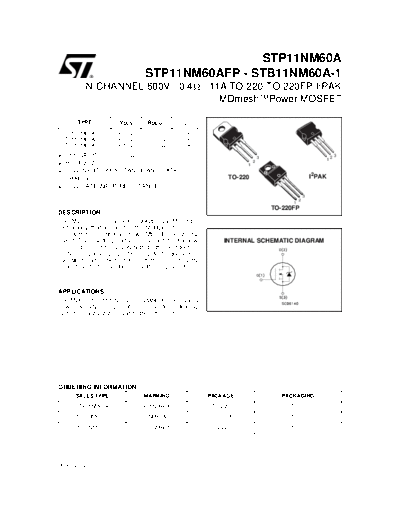 ST stp11nm60a  . Electronic Components Datasheets Active components Transistors ST stp11nm60a.pdf