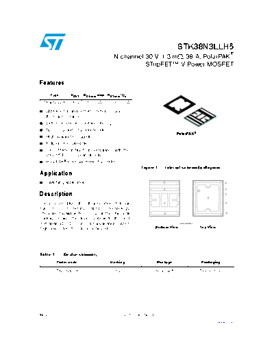 . Electronic Components Datasheets stk38n3llh5  . Electronic Components Datasheets Active components Transistors ST stk38n3llh5.pdf