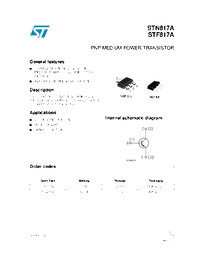 ST stn817a stf817a  . Electronic Components Datasheets Active components Transistors ST stn817a_stf817a.pdf