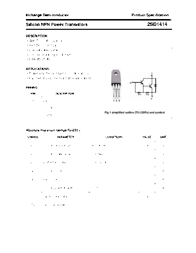 Inchange Semiconductor 2sd1414  . Electronic Components Datasheets Active components Transistors Inchange Semiconductor 2sd1414.pdf