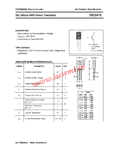 Inchange Semiconductor 2sc3416  . Electronic Components Datasheets Active components Transistors Inchange Semiconductor 2sc3416.pdf