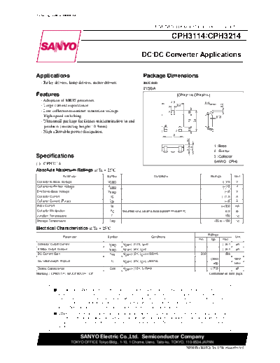 Sanyo cph3114 cph3214  . Electronic Components Datasheets Active components Transistors Sanyo cph3114_cph3214.pdf