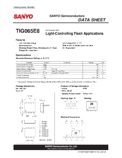 Sanyo tig065e8  . Electronic Components Datasheets Active components Transistors Sanyo tig065e8.pdf
