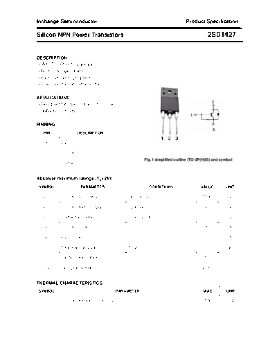 Inchange Semiconductor 2sd1427  . Electronic Components Datasheets Active components Transistors Inchange Semiconductor 2sd1427.pdf