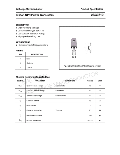 Inchange Semiconductor 2sc3710  . Electronic Components Datasheets Active components Transistors Inchange Semiconductor 2sc3710.pdf