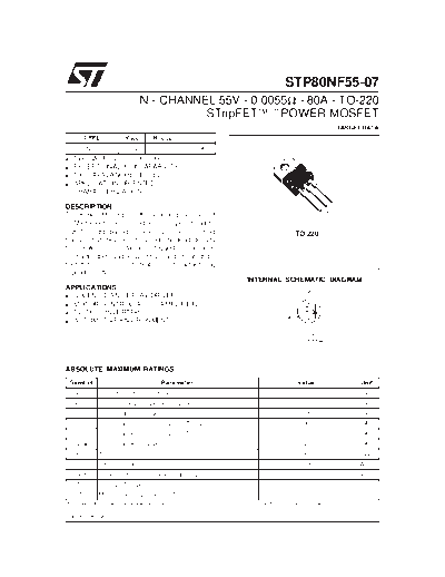 ST stp80nf55-07  . Electronic Components Datasheets Active components Transistors ST stp80nf55-07.pdf