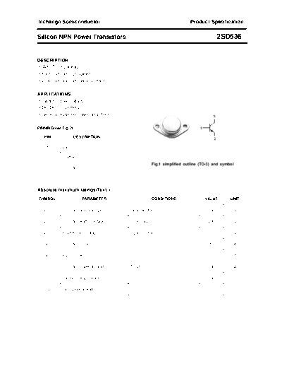 Inchange Semiconductor 2sd536  . Electronic Components Datasheets Active components Transistors Inchange Semiconductor 2sd536.pdf