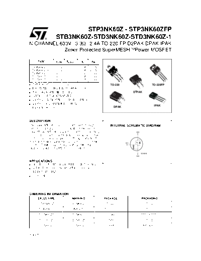 ST p3nk60z-fp  b3nk60z  d3nk60z  d3nk60z-1  . Electronic Components Datasheets Active components Transistors ST stp3nk60z-fp_stb3nk60z_std3nk60z_std3nk60z-1.pdf