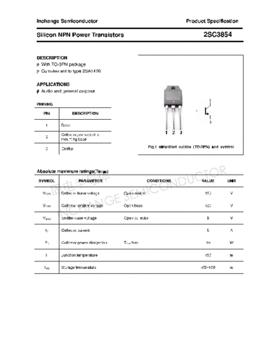 Inchange Semiconductor 2sc3854  . Electronic Components Datasheets Active components Transistors Inchange Semiconductor 2sc3854.pdf