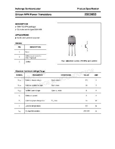 Inchange Semiconductor 2sc3853  . Electronic Components Datasheets Active components Transistors Inchange Semiconductor 2sc3853.pdf