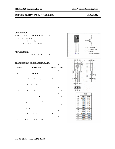 Inchange Semiconductor 2sc3902  . Electronic Components Datasheets Active components Transistors Inchange Semiconductor 2sc3902.pdf