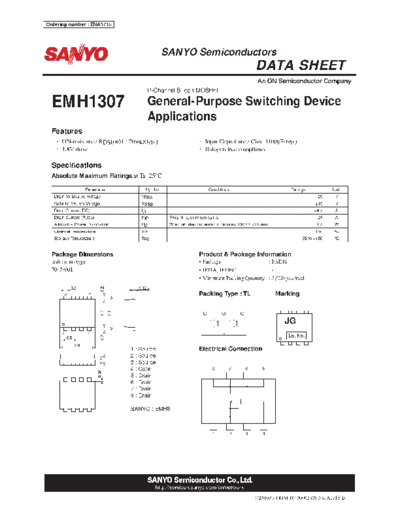 Sanyo emh1307  . Electronic Components Datasheets Active components Transistors Sanyo emh1307.pdf