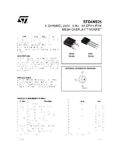 . Electronic Components Datasheets std4ns25  . Electronic Components Datasheets Active components Transistors ST std4ns25.pdf
