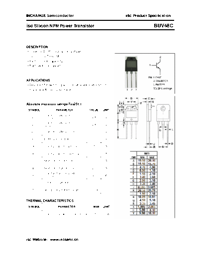 Inchange Semiconductor buv48c  . Electronic Components Datasheets Active components Transistors Inchange Semiconductor buv48c.pdf