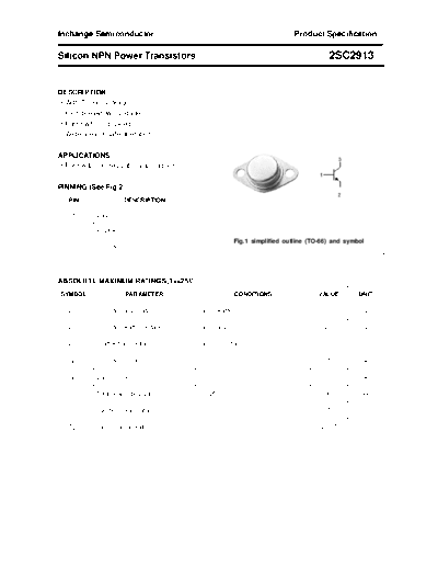 Inchange Semiconductor 2sc2913  . Electronic Components Datasheets Active components Transistors Inchange Semiconductor 2sc2913.pdf