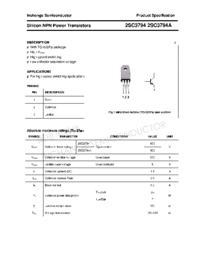 Inchange Semiconductor 2sc3794 2sc3794a  . Electronic Components Datasheets Active components Transistors Inchange Semiconductor 2sc3794_2sc3794a.pdf