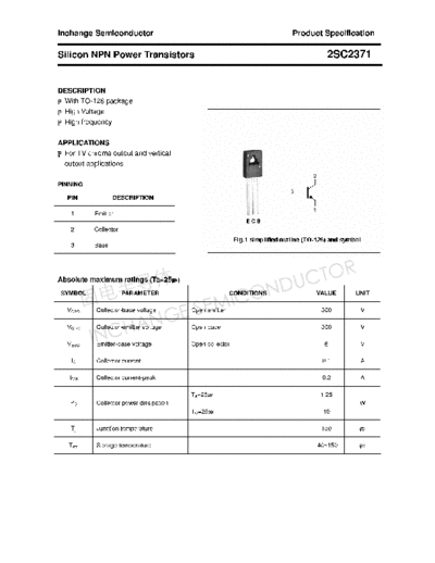 Inchange Semiconductor 2sc2371  . Electronic Components Datasheets Active components Transistors Inchange Semiconductor 2sc2371.pdf