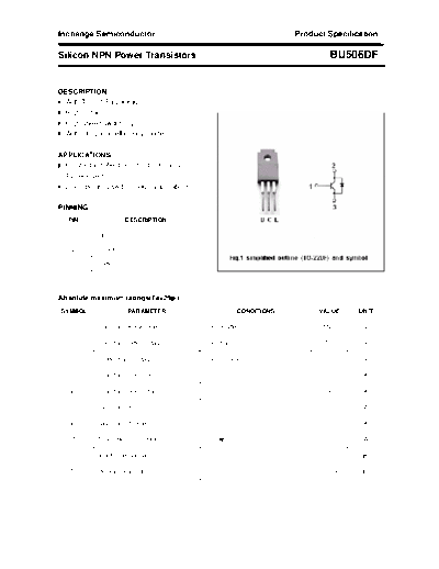 Inchange Semiconductor bu506df  . Electronic Components Datasheets Active components Transistors Inchange Semiconductor bu506df.pdf