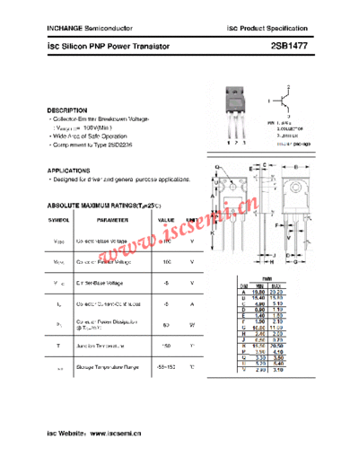 Inchange Semiconductor 2sb1477  . Electronic Components Datasheets Active components Transistors Inchange Semiconductor 2sb1477.pdf