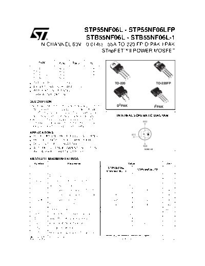 ST stp55nf06l  . Electronic Components Datasheets Active components Transistors ST stp55nf06l.pdf