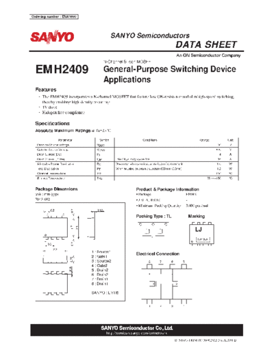 Sanyo emh2409  . Electronic Components Datasheets Active components Transistors Sanyo emh2409.pdf
