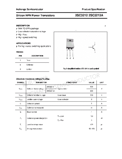 Inchange Semiconductor 2sc3212 2sc3212a  . Electronic Components Datasheets Active components Transistors Inchange Semiconductor 2sc3212_2sc3212a.pdf