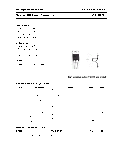 Inchange Semiconductor 2sd1073  . Electronic Components Datasheets Active components Transistors Inchange Semiconductor 2sd1073.pdf