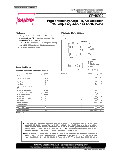 Sanyo cph5902  . Electronic Components Datasheets Active components Transistors Sanyo cph5902.pdf