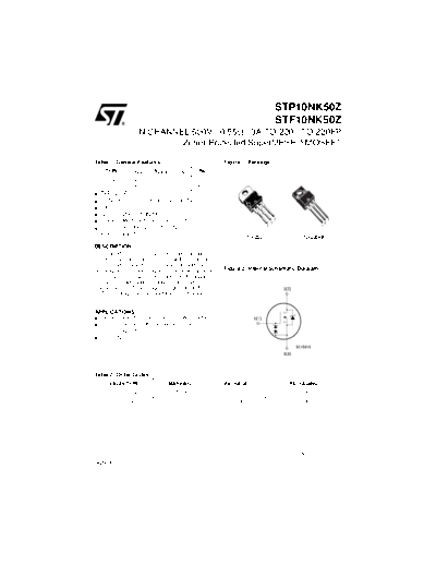 ST stp10nk50z stf10nk50z  . Electronic Components Datasheets Active components Transistors ST stp10nk50z_stf10nk50z.pdf