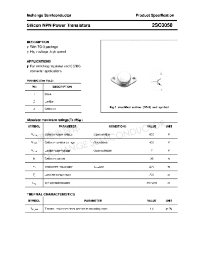 Inchange Semiconductor 2sc3058  . Electronic Components Datasheets Active components Transistors Inchange Semiconductor 2sc3058.pdf