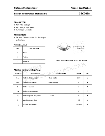 Inchange Semiconductor 2sc3658  . Electronic Components Datasheets Active components Transistors Inchange Semiconductor 2sc3658.pdf