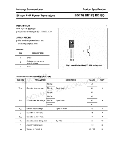 Inchange Semiconductor bd176 bd178 bd180  . Electronic Components Datasheets Active components Transistors Inchange Semiconductor bd176_bd178_bd180.pdf