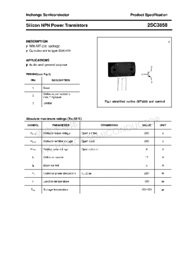 Inchange Semiconductor 2sc3858  . Electronic Components Datasheets Active components Transistors Inchange Semiconductor 2sc3858.pdf