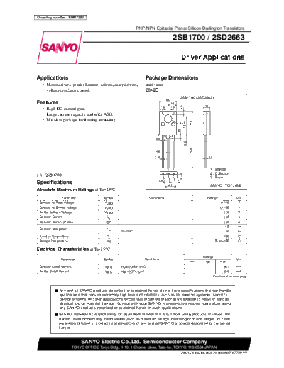 Sanyo 2sd2663  . Electronic Components Datasheets Active components Transistors Sanyo 2sd2663.pdf