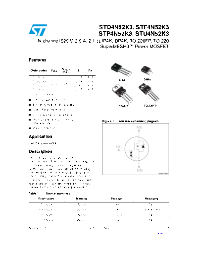 ST d4n52k3  f4n52k3  p4n52k3  u4n52k3  . Electronic Components Datasheets Active components Transistors ST std4n52k3_stf4n52k3_stp4n52k3_stu4n52k3.pdf