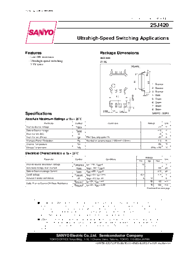 Sanyo 2sj420  . Electronic Components Datasheets Active components Transistors Sanyo 2sj420.pdf
