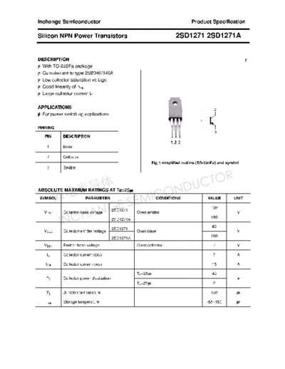 Inchange Semiconductor 2sd1271 2sd1271a  . Electronic Components Datasheets Active components Transistors Inchange Semiconductor 2sd1271_2sd1271a.pdf