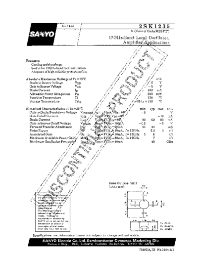 Sanyo 2sk1235  . Electronic Components Datasheets Active components Transistors Sanyo 2sk1235.pdf