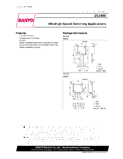 Sanyo 2sj400  . Electronic Components Datasheets Active components Transistors Sanyo 2sj400.pdf