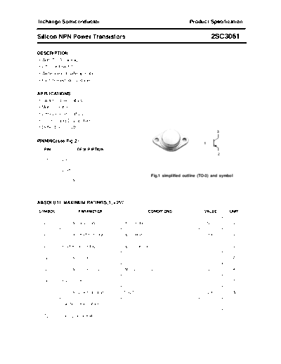 Inchange Semiconductor 2sc3061  . Electronic Components Datasheets Active components Transistors Inchange Semiconductor 2sc3061.pdf