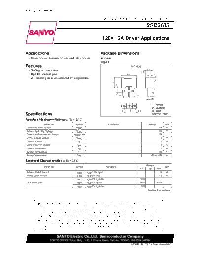 Sanyo 2sd2635  . Electronic Components Datasheets Active components Transistors Sanyo 2sd2635.pdf