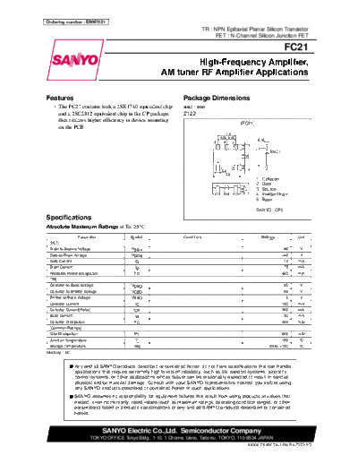 Sanyo fc21  . Electronic Components Datasheets Active components Transistors Sanyo fc21.pdf