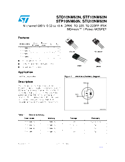 ST d10nm60n  f10nm60n  p10nm60n  u10nm60n  . Electronic Components Datasheets Active components Transistors ST std10nm60n_stf10nm60n_stp10nm60n_stu10nm60n.pdf