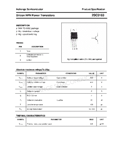Inchange Semiconductor 2sc3163  . Electronic Components Datasheets Active components Transistors Inchange Semiconductor 2sc3163.pdf