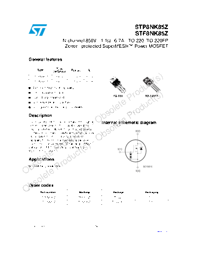 ST stp8nk85z stf8nk85z  . Electronic Components Datasheets Active components Transistors ST stp8nk85z_stf8nk85z.pdf