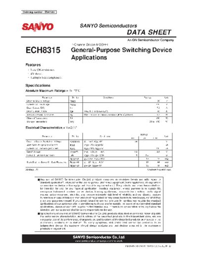 Sanyo ech8315  . Electronic Components Datasheets Active components Transistors Sanyo ech8315.pdf