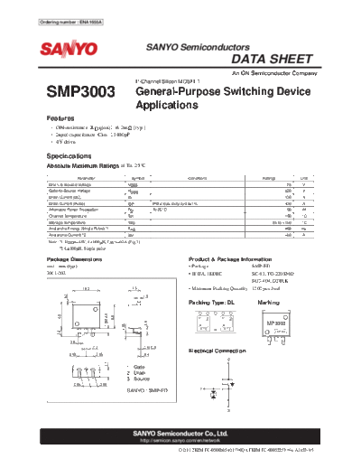 Sanyo smp3003  . Electronic Components Datasheets Active components Transistors Sanyo smp3003.pdf