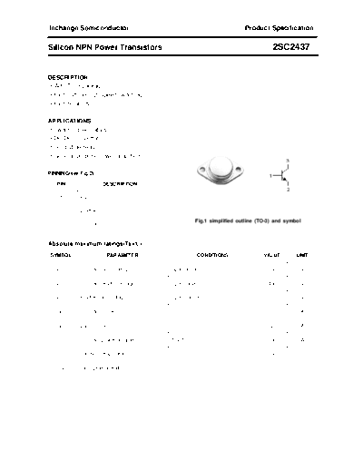 Inchange Semiconductor 2sc2437  . Electronic Components Datasheets Active components Transistors Inchange Semiconductor 2sc2437.pdf